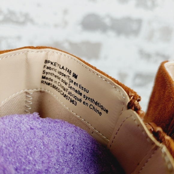 New BP Keyla Platform Brown Faux Suede Chunky Bootie X58 - Picture 9 of 13